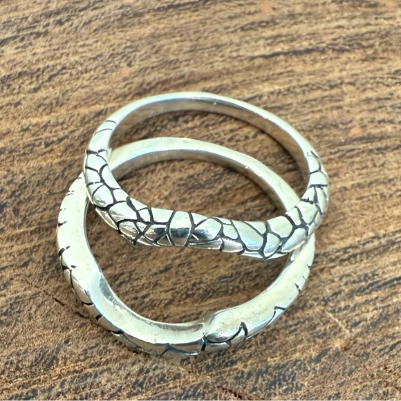 Sterling Silver Ring Guard / Enhancer / Wrap / Jacket - 2 Piece Size 9 - Picture 4 of 10